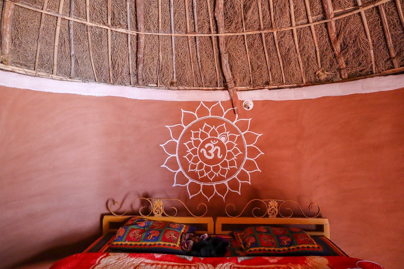 Traditional mud hut double bedroom